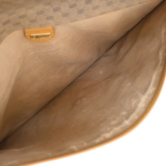 GUCCI Micro GG Pattern Clutch Hand Bag PVC Leather Brown Made In Italy - Picture 13 of 16
